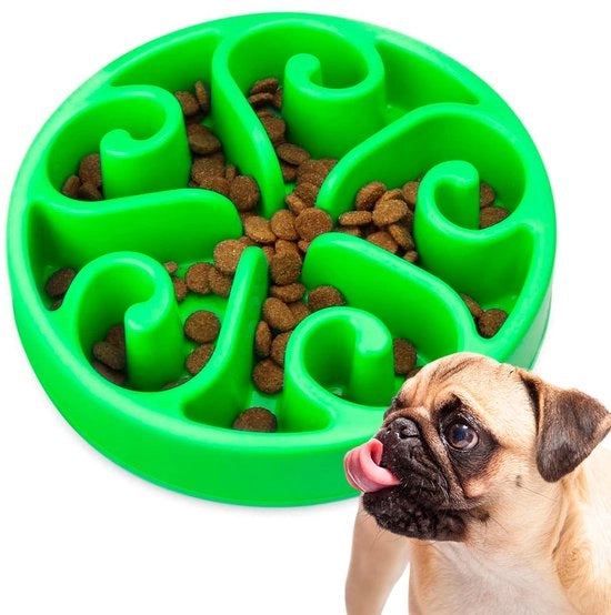 Bacetto per Cani Anti-Sblocco, Lento Alimentazione per Animali di Medie e Grandi Dimensioni, Ciotola Interattiva, Estende il Tempo di Alimentazione (Verde)