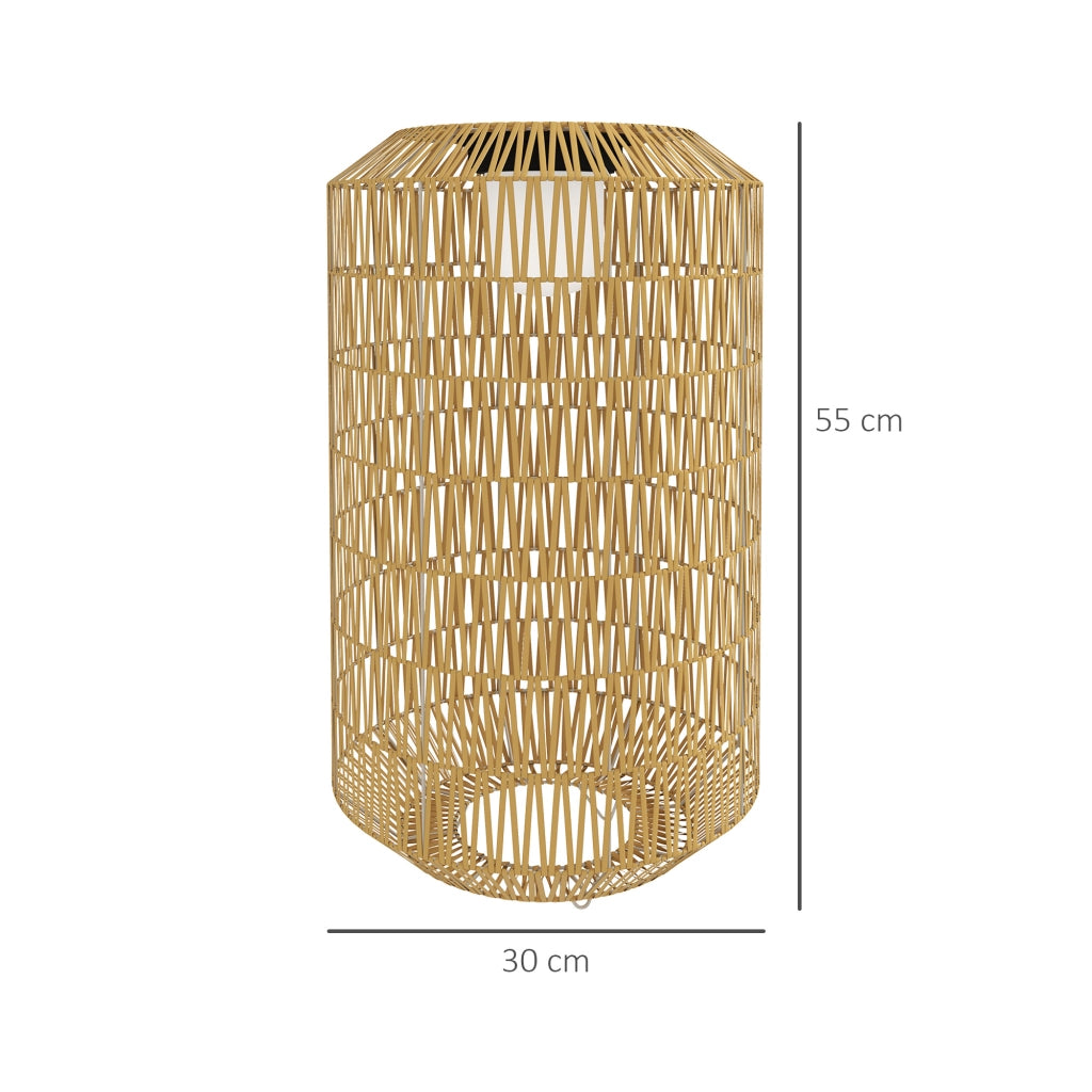 Lampadaire solare esterno in resina intrecciata ¨C zephmum ¨C giallo ?30x55cm