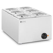 Bagnomaria professionale da 640 watt con 6 teglie GN 1/6 acciaio inox argentato 14_0008304