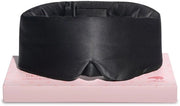 Slaapmasker per lato per donne e uomini, 100% 22 momme pure seta di mora, copriocchi con contorno del viso, cuscino di seta con cinturino regolabile (nero)