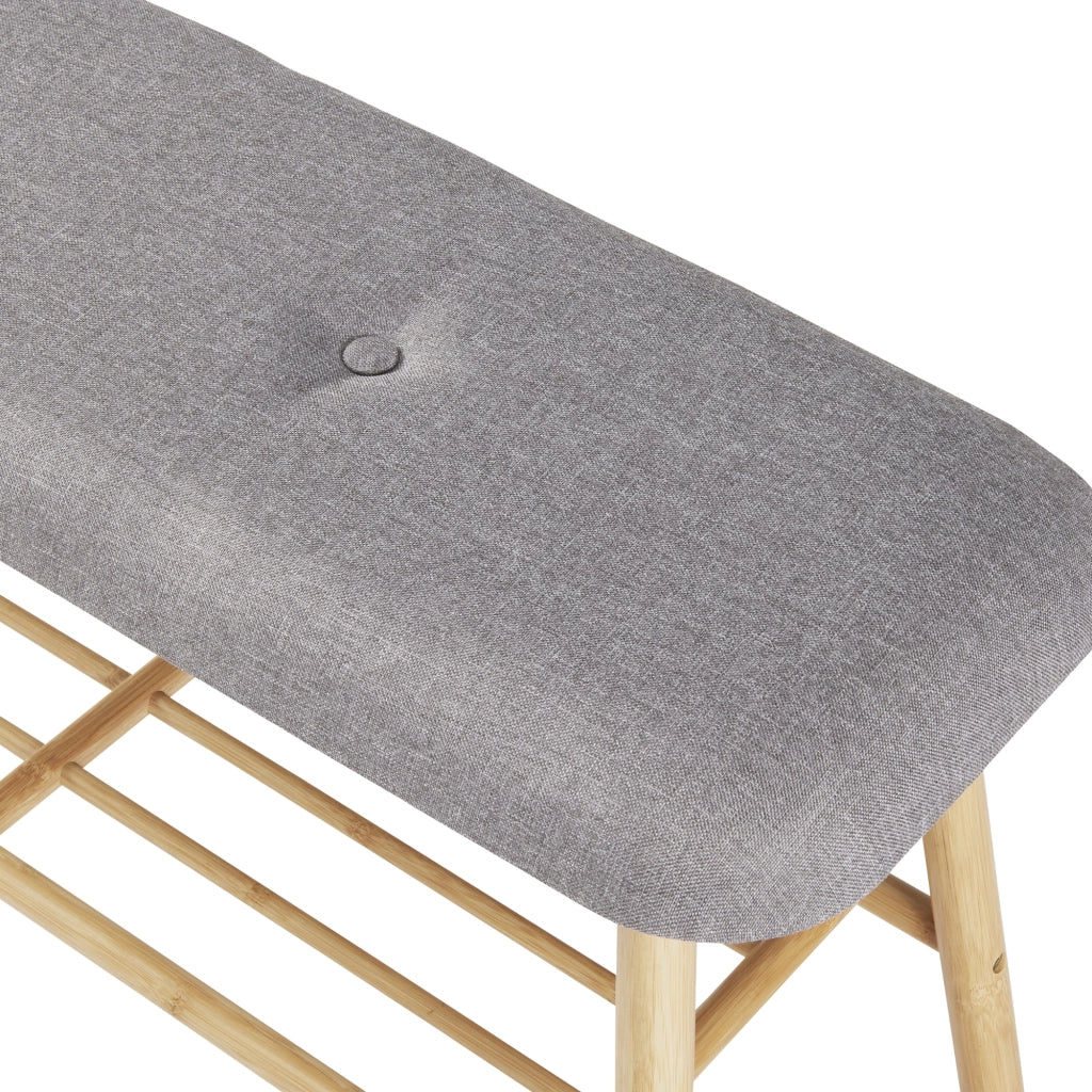 Panca portascarpe in bambù 45 x 90 x 30 cm grigio naturale 03_0007658