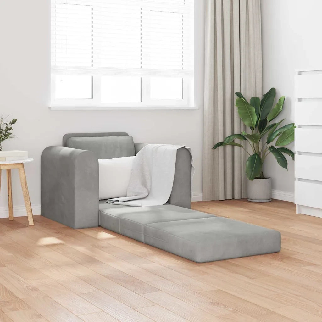 Divano letto-Sofa Letto-Daybed Grigio chiaro 98 x 71 x 83 cm Velluto