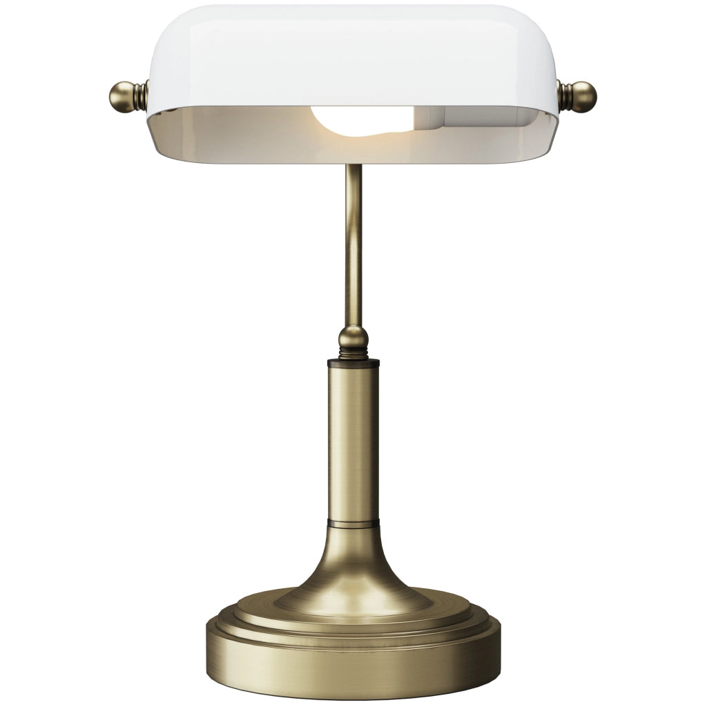 Lampada da Scrivania con Interruttore a Levetta e Paralume Regolabile ¨C Zephmum ¨C Bianco