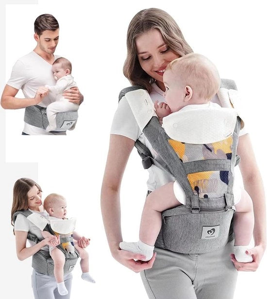 Porta-bambini universale per neonati e bambini piccoli - 3 posizioni di trasporto (Grigio) - 0-36 Mesi