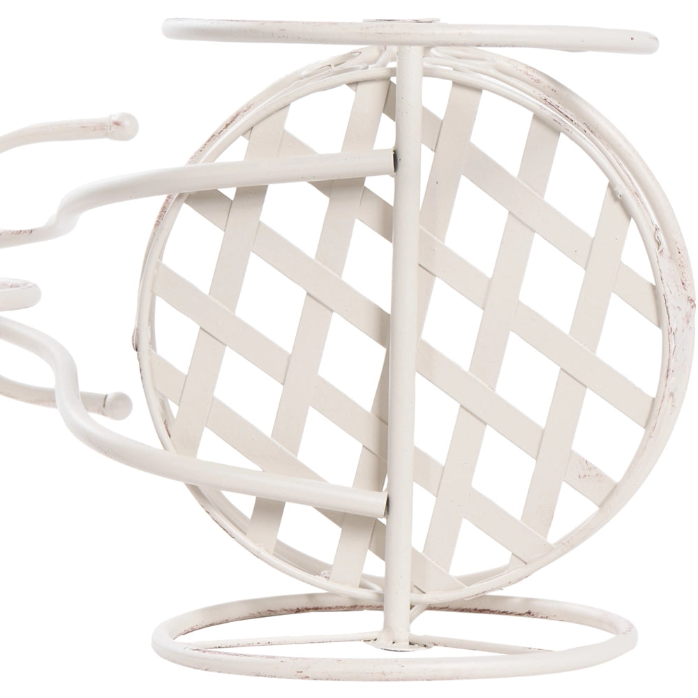 Fioriera a forma di bicicletta in ferro bianco sporco 52 x 26 x 35 cm Supporto per fiori da interno ed esterno