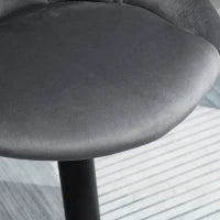 Set 2 Sgabelli da Bar con Altezza Regolabile, Base in Metallo e Seduta Finta Pelle, Sgabelli Alti Moderni Girevoli con Schienale e Poggiapiedi 46x48x83-104cm, Grigio e Nero