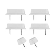 Kit 4 paracolpi sedile wc e 2 tacchetti copriwater ad incastro 44x14 mm in legno bianco