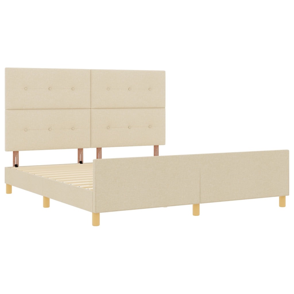 Letto Crema 180x200 cm in Tessuto