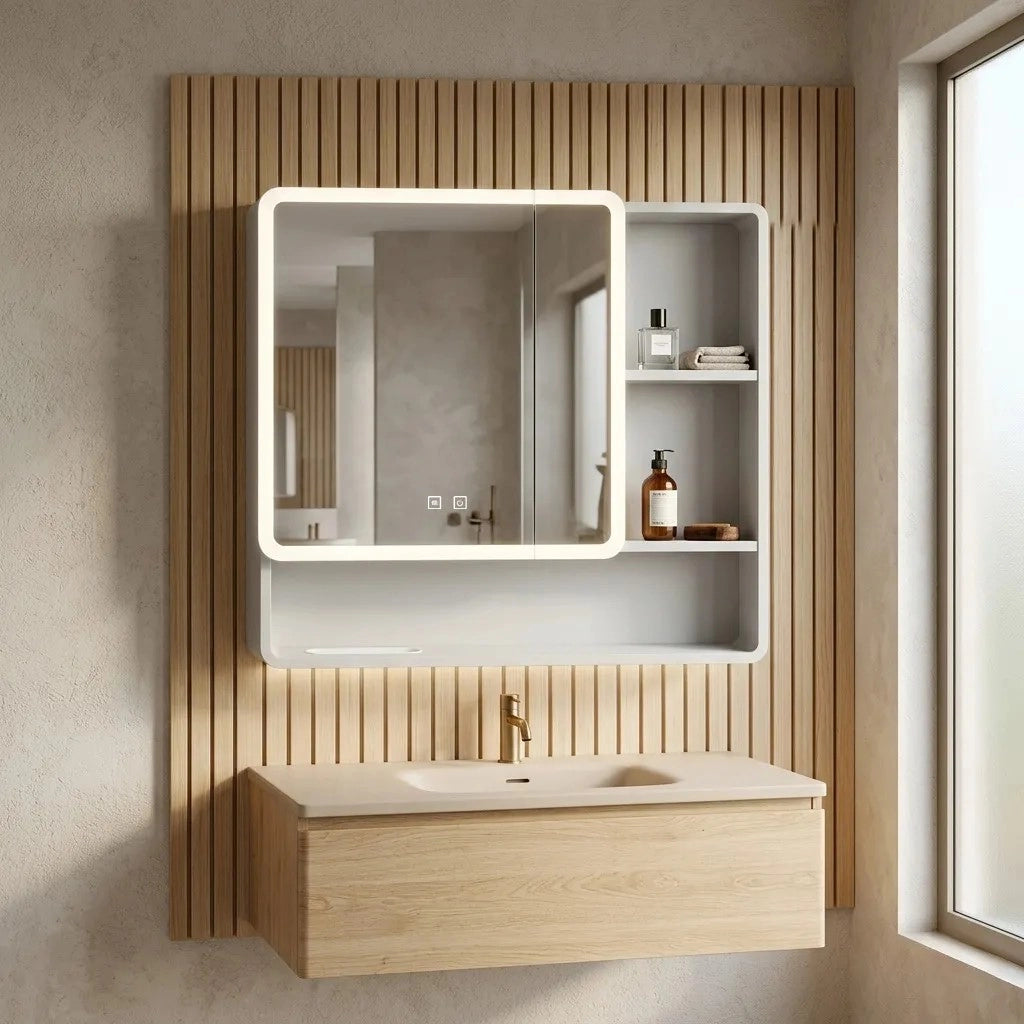 Armadietto Con Specchio Led M1016-70 70x65