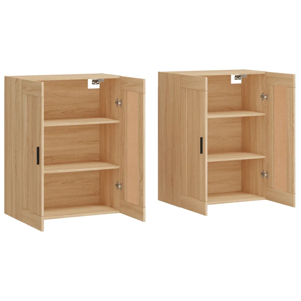 Armadietti a Parete 2 pz Rovere Sonoma in Legno Multistrato