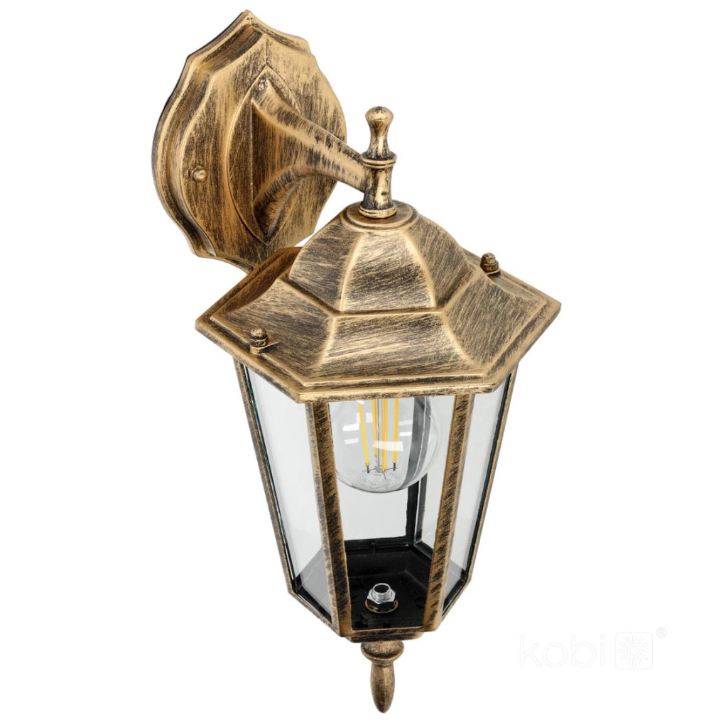 Applique esterna retro oro down 1xE27 IP54 LO4102 Kobi