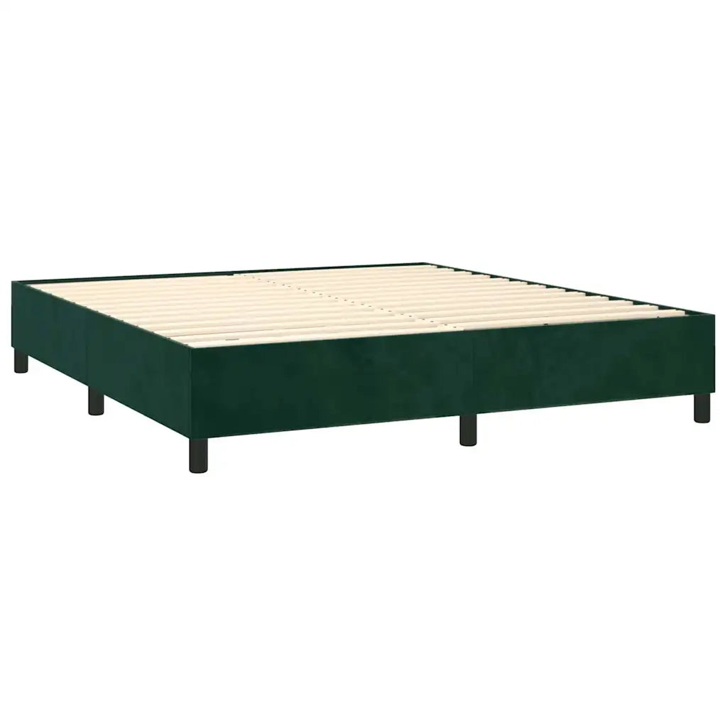 Giroletto a Molle con Materasso Verde Scuro 200x200 cm Velluto 3138046