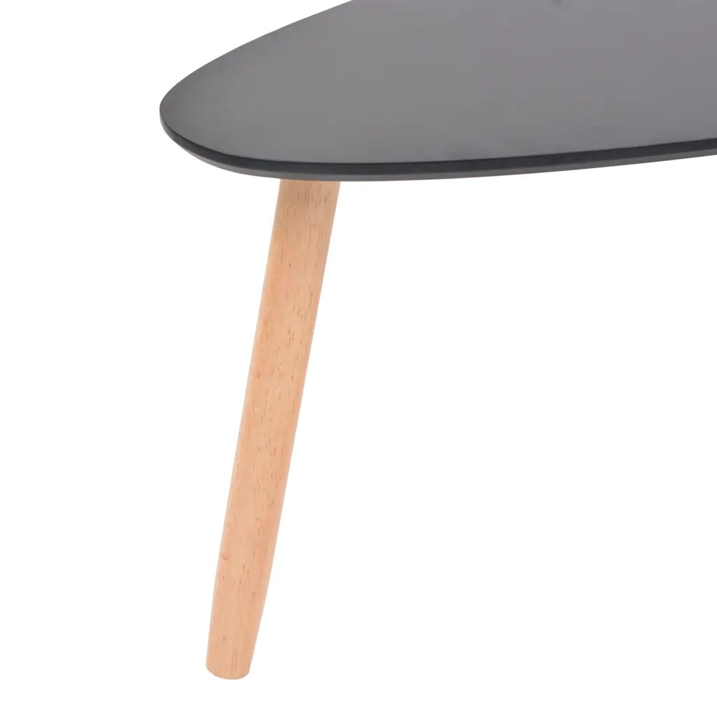 Set Tavolini Salotto 2pz in Legno Massello Massello Pino Nero 244732