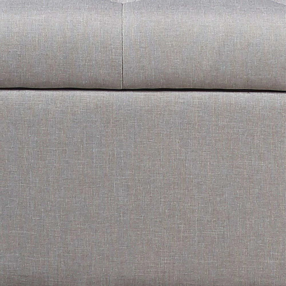 Cassapanca Pouf Contenitore Panca Moderna 121x42 H 43cm con Bottoni Beige