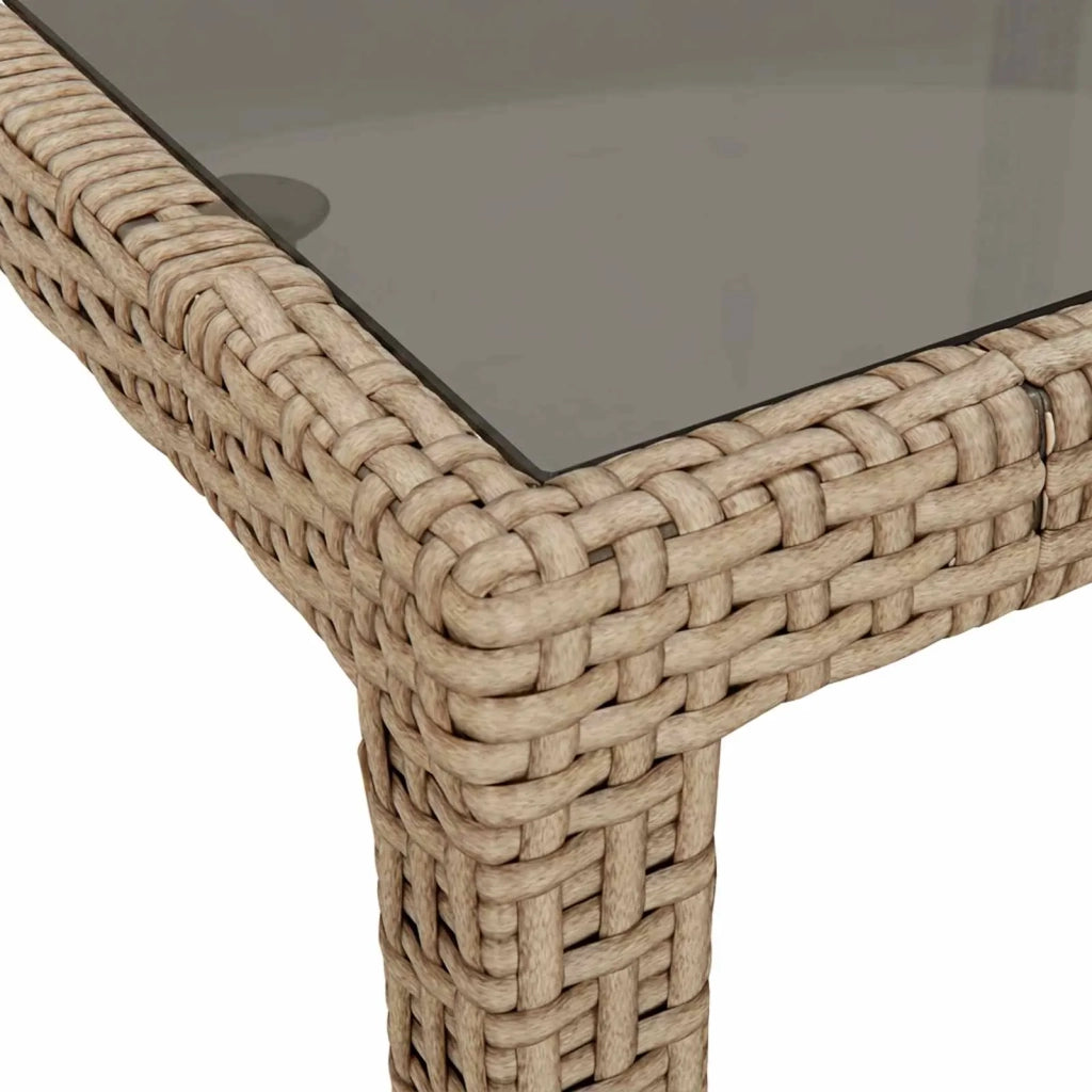 Tavolo da Giardino Beige 90 x 90 x 75 cm polyrattan 362536