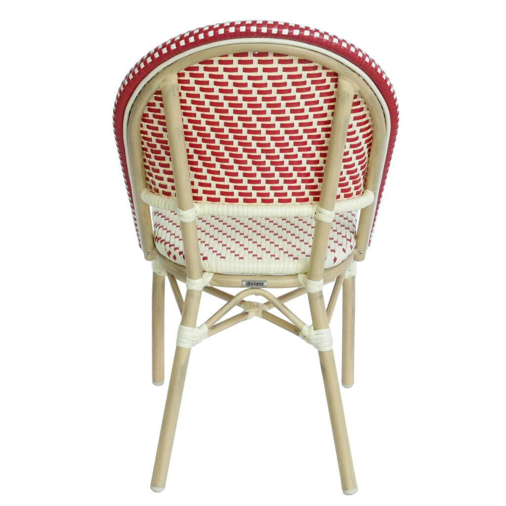 Sedia da giardino in rattan rosso e alluminio