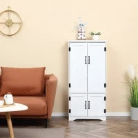 Credenza Cucina Alta con 2 armadietti 3 ripiani, Buffet contemporanea multispazio con 2 porte, in MDF, 60x30x123cm, bianco| Aosom Italy