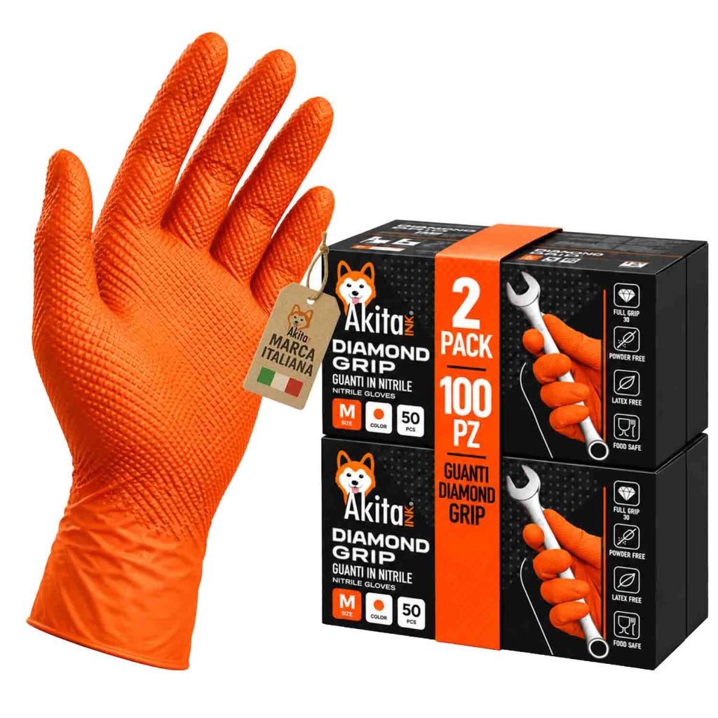 Guanti Nitrile M Akitaink Full Grip Antiscivolo 100pz