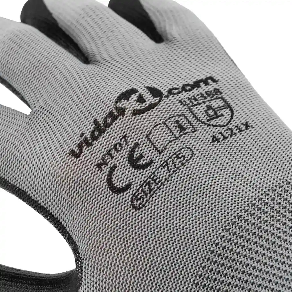 Guanti da Lavoro 12 pz Grigio e Nero 10 / xl Poliestere CFW8091234