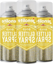 Spray con glitter dorato - 3x400 ml - Vernice liscia con glitter fine - Adatto per superfici - Per fotoframmenti specchi decorazioni e attività di artigianato