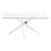 Tavolo Rettangolare Marley 160x90x75 Gambe Cromate