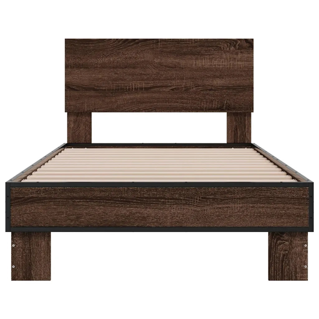 Giroletto Rovere Marrone 90x190 cm Legno Multistrato e Metallo