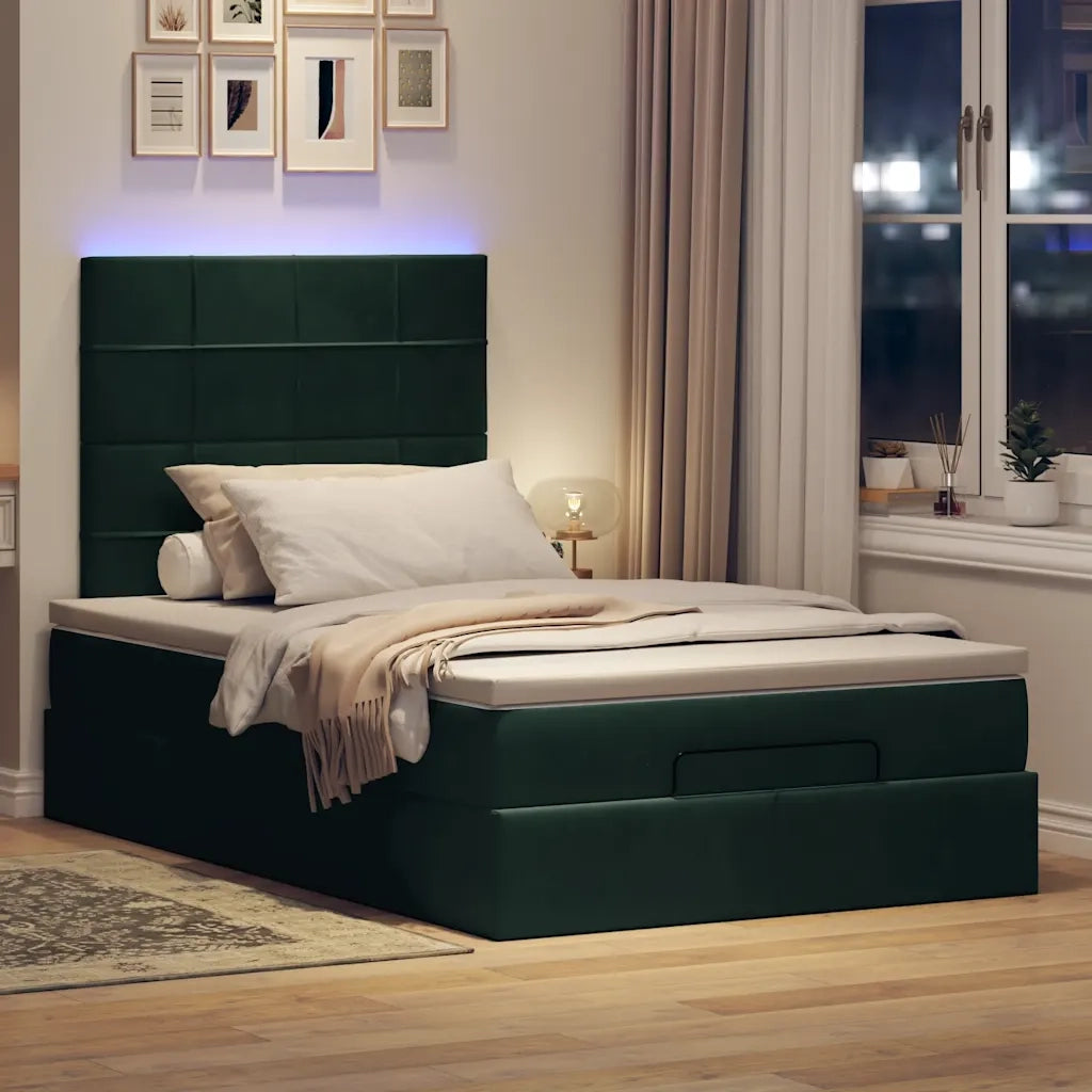 Struttura Letto Pouf con Materassi 120x200 cm Velluto 3314315