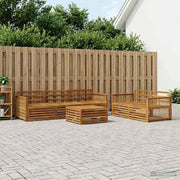 Set di divani da esterno 6 pz Naturale Legno di Acacia Massello 3383027