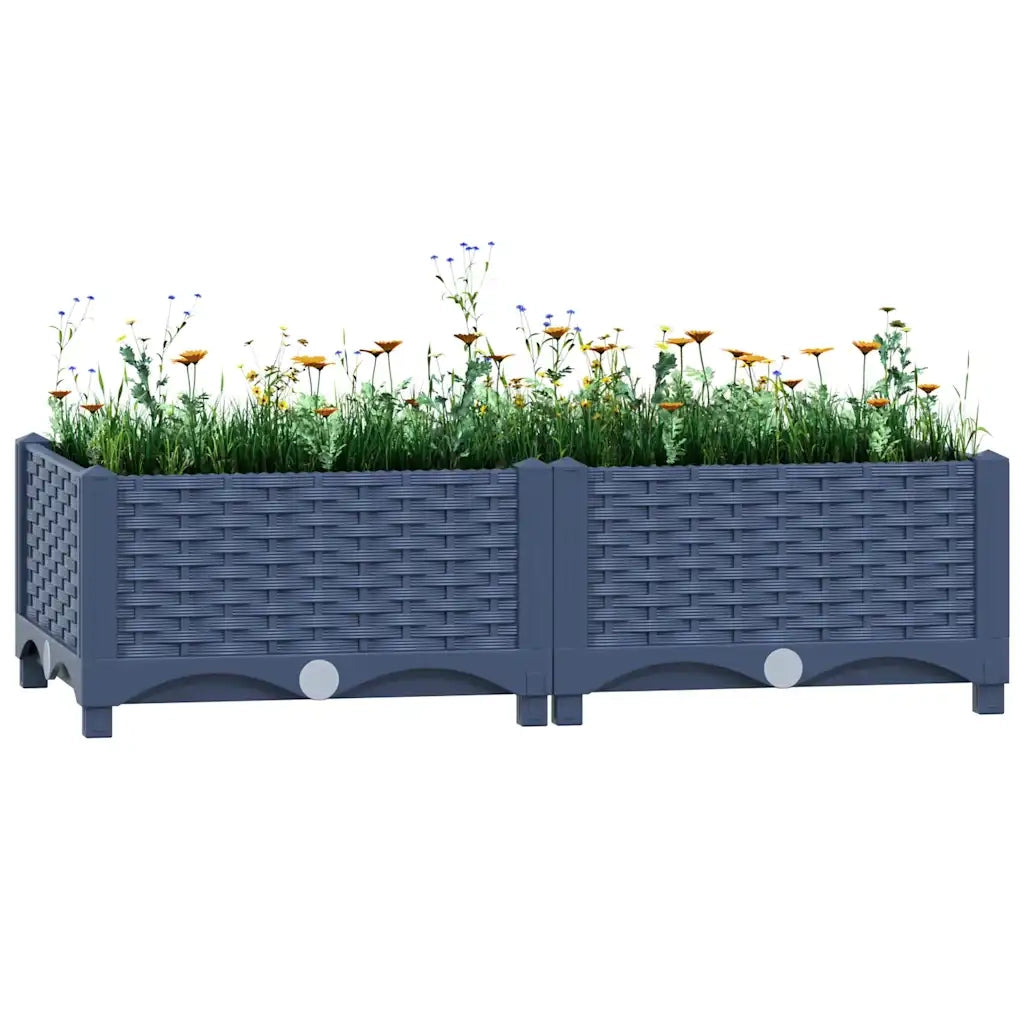 Fioriera Rialzata-Vaso da Esterno-Fioriera Elevata 80x40x23 cm in Polipropilene 214861
