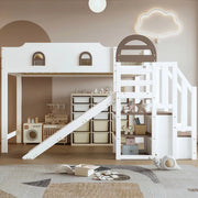 letto a castello legno massiccio e mdf bianco 90x200 cm