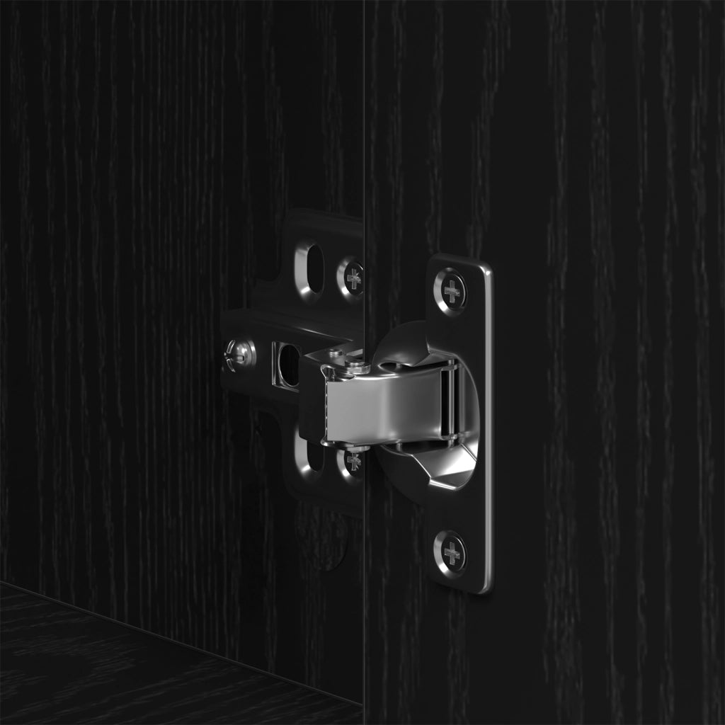 Comodino  Nero Rovere 41x31x80 cm Legno ingegnerizzato