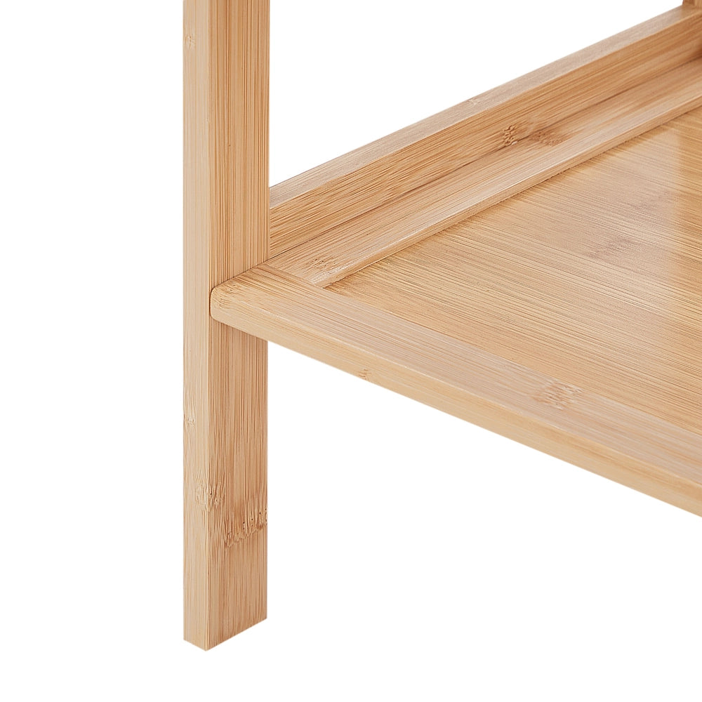 Scaffale da bagno in marrone chiaro di bambù Stoccaggio da bagno 4 ripiani 1 porta