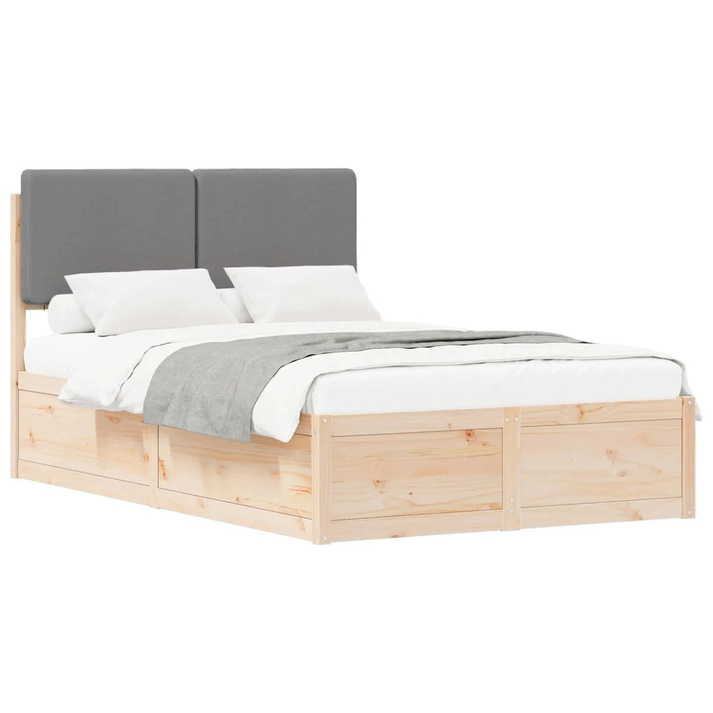 Letto con Testiera Rivestita Grigio chiaro 120 x 190 cm 3405532