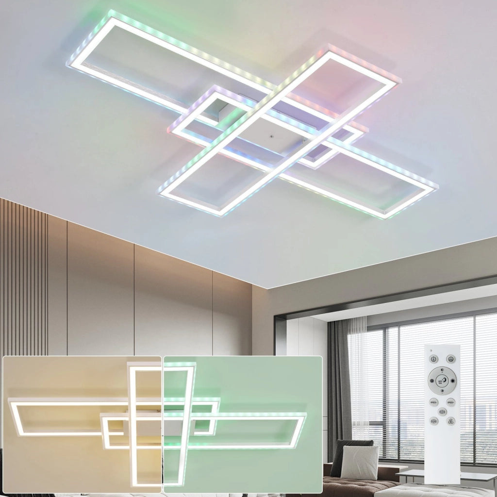 ZMH Lampada da soffitto plafoniera LED dimmerabile RGB telecomando per soggiorno camera letto