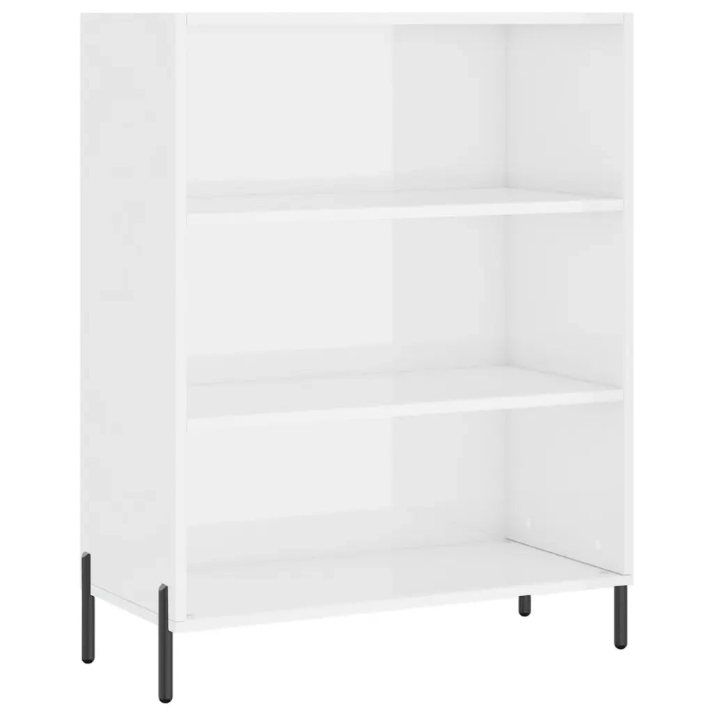 Scaffale Bianco Lucido 69,5x32,5x90 cm in Legno Multistrato 828374