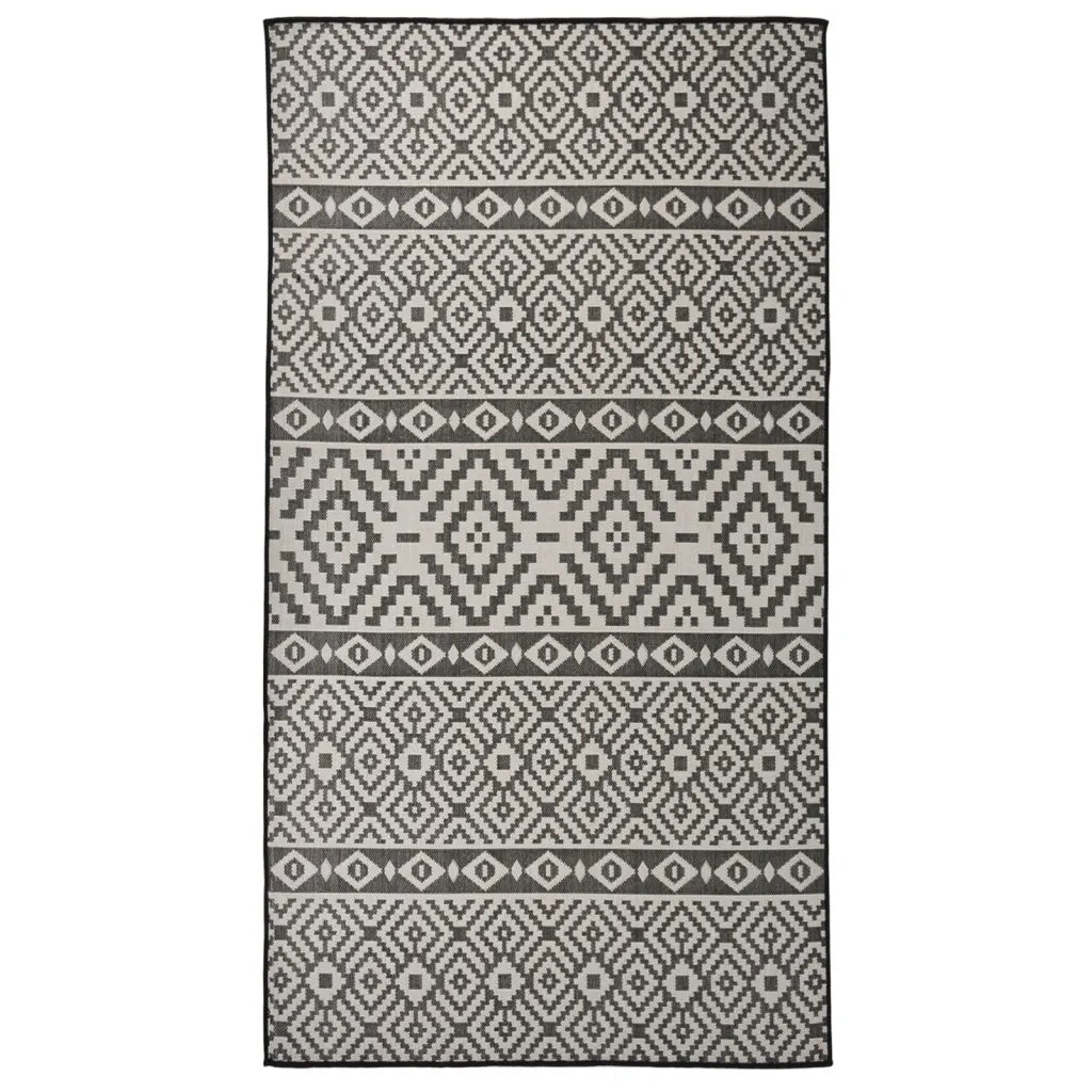 Tappeto da Esterni a Tessitura Piatta 80x150 cm Strisce Nere cod mxl 68459