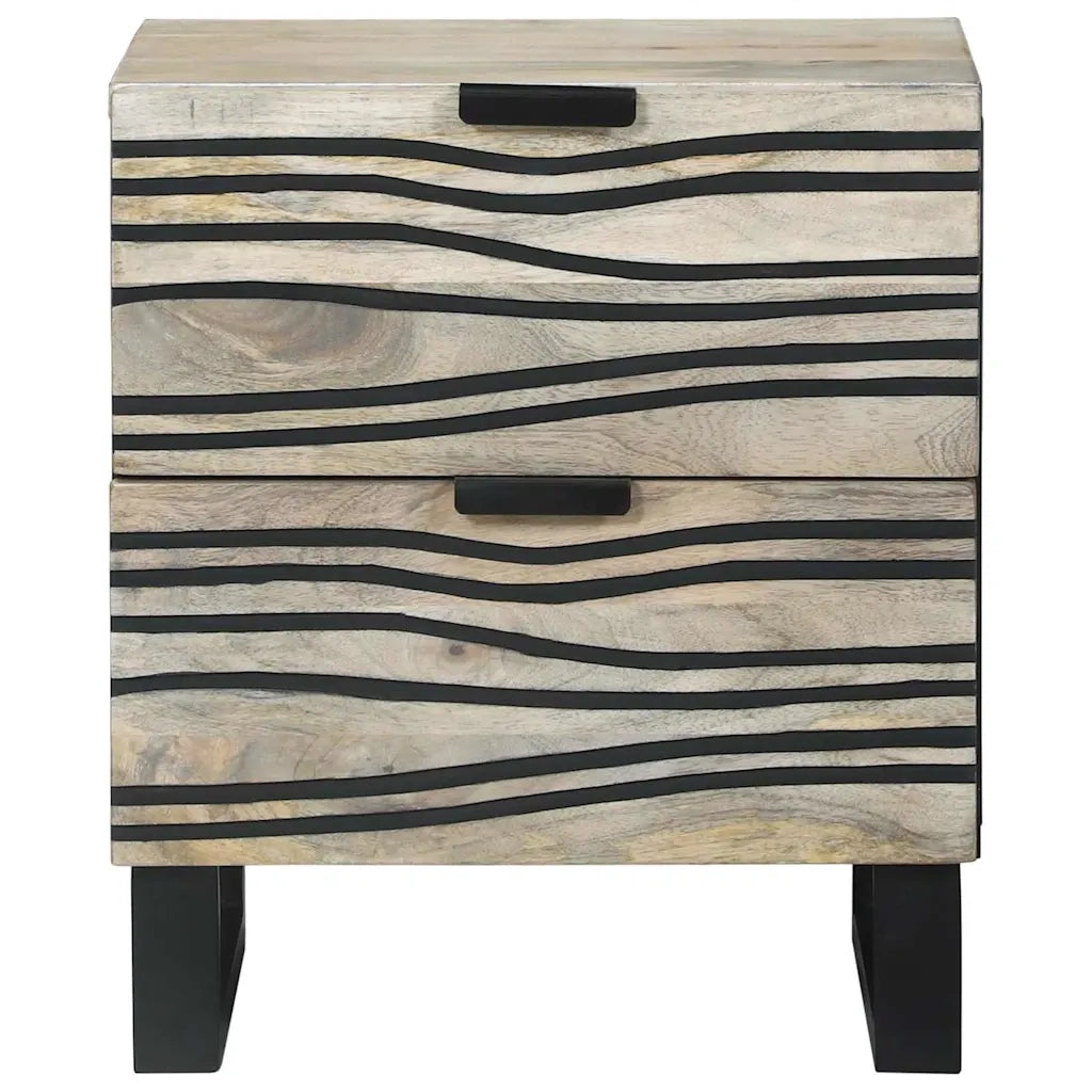 vidaXL Armadio da Notte 2 pcs Bianco e nero 40 x 33 x 46 cm