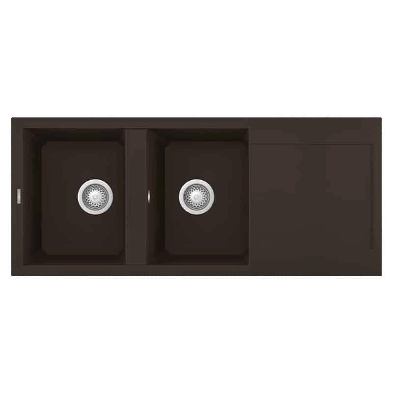 Lavello Elleci Incasso 2 vasche 116x50 Easy 500 Granitek Espresso Marrone LGY50078