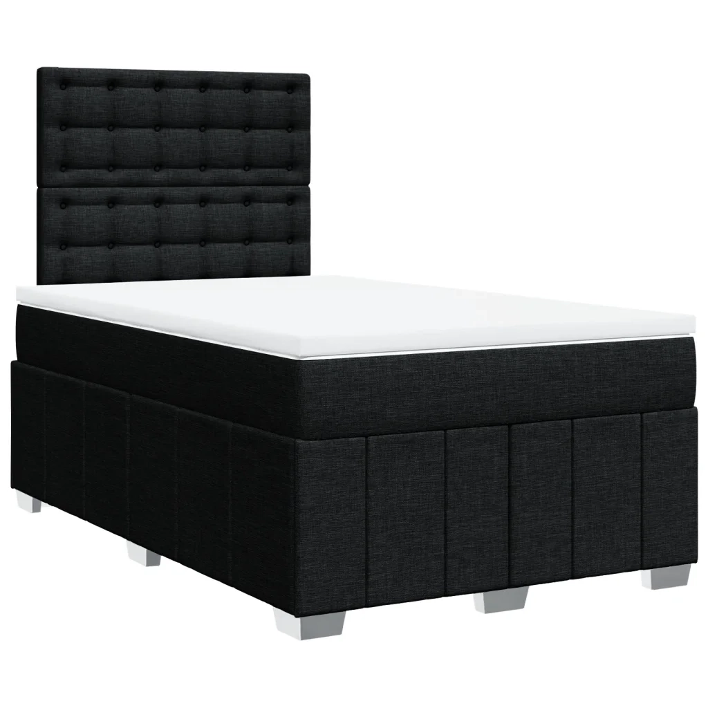 Giroletto a Molle con Materasso Nero 120x190 cm in Tessuto 3291623