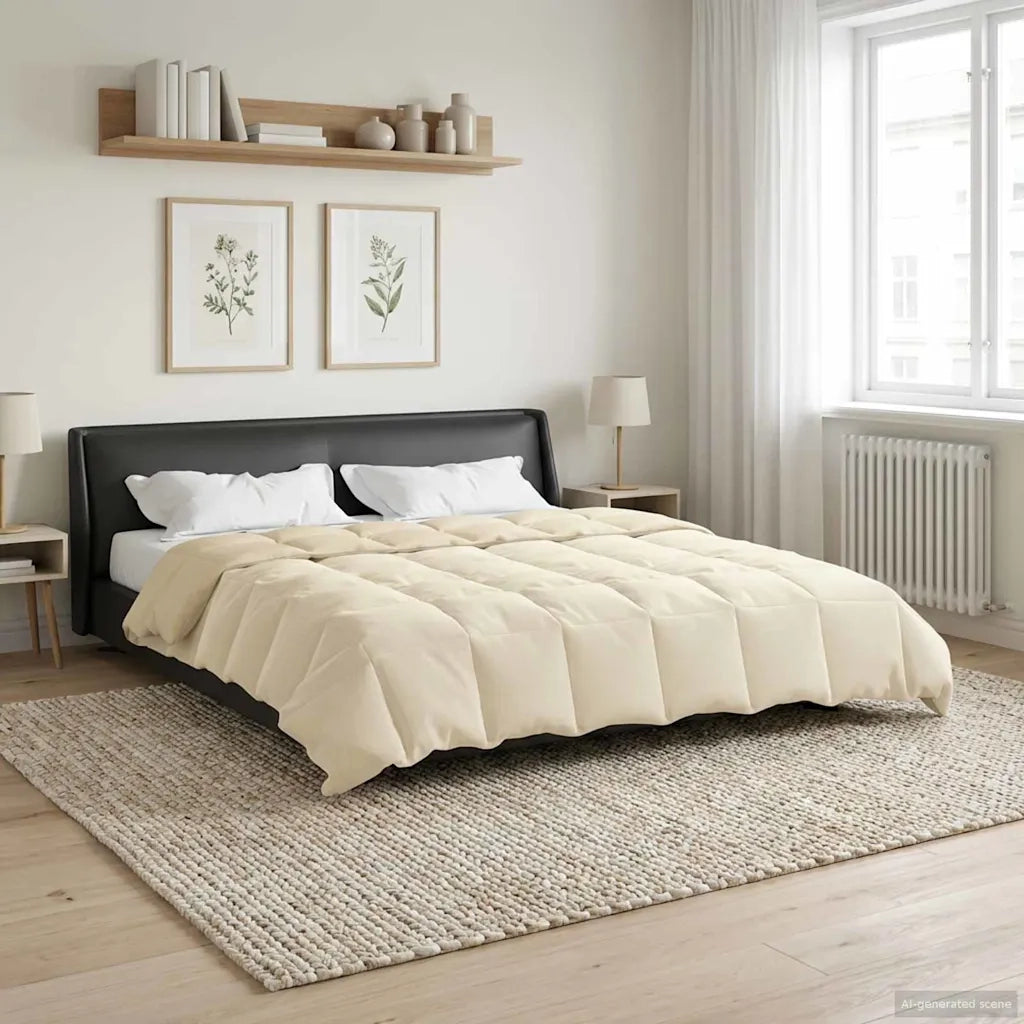 Duvet Invernale Trapuntato Crema 200 x 240 cm Microfibra