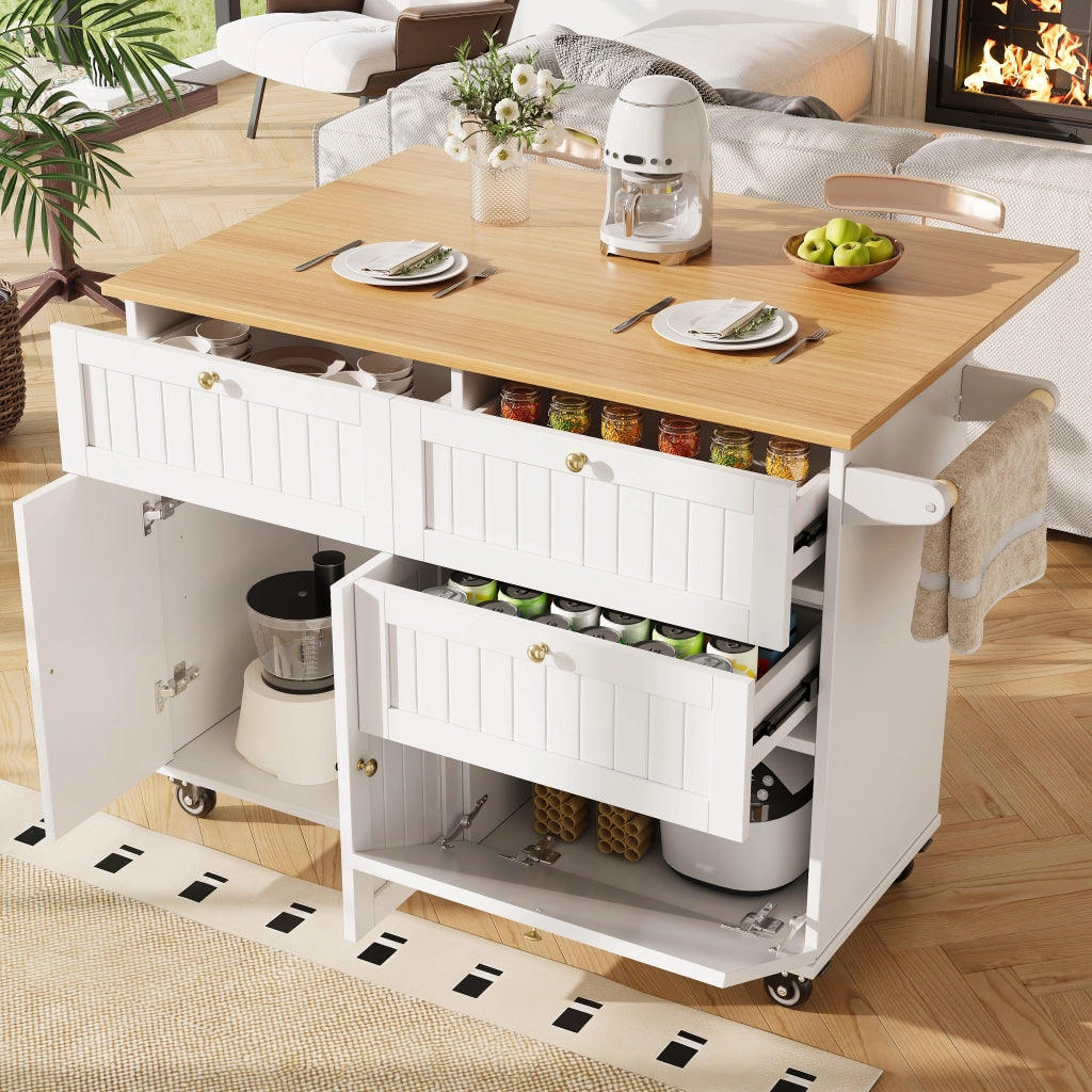 CARRELLO CUCINA 133 x 37,3 x 88 cm MDF Bianco