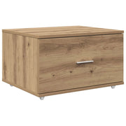 Cassettiera moderna e pratica per soggiorno o ufficio 55 x 45 x 31 cm finitura rovere ingegnerizzato realizzata artigianalmente 02_0052200