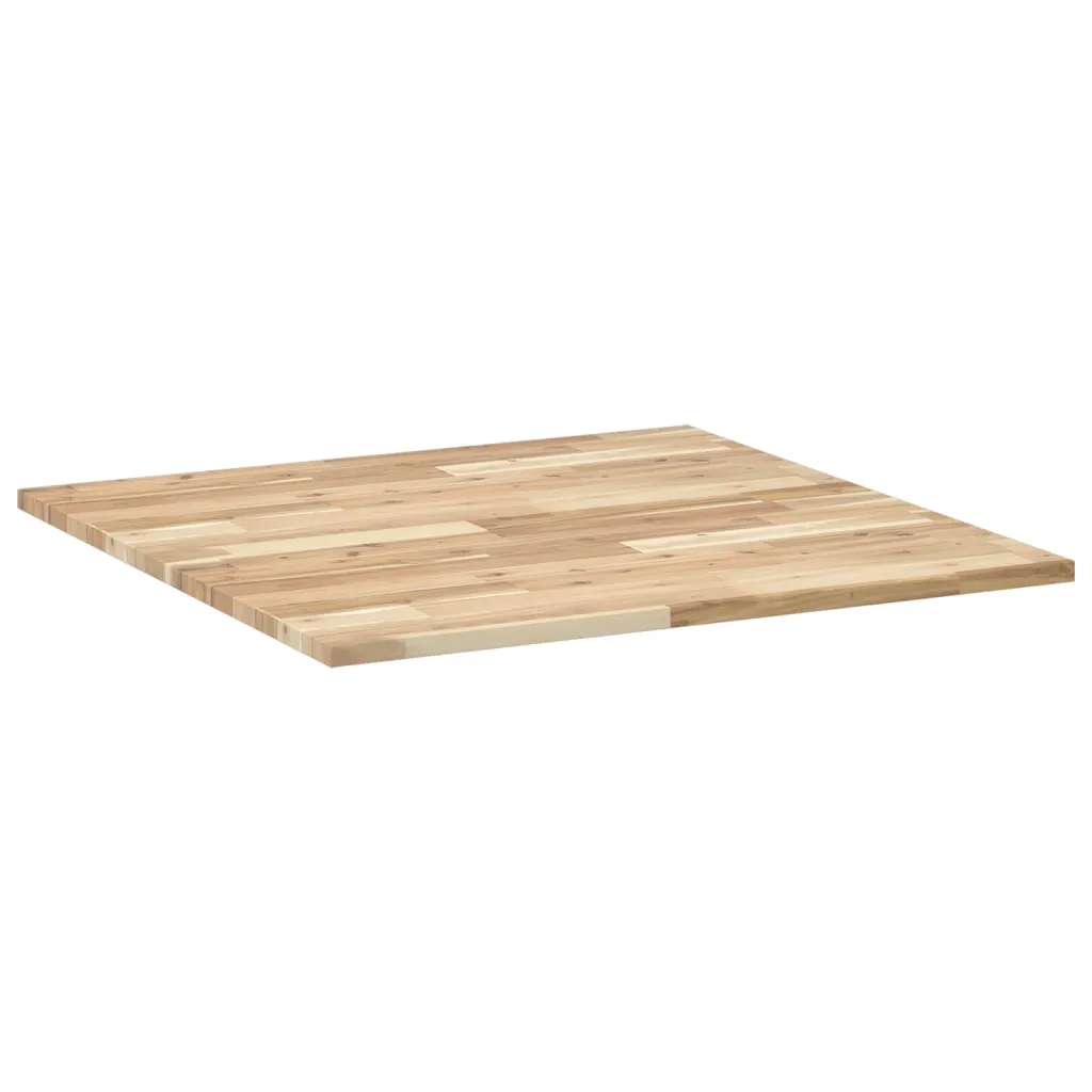 Piano Tavolo | Superficie Tavolo | Piano Scrivania Quadrato 80x80x2 cm in Legno Massello di Acacia