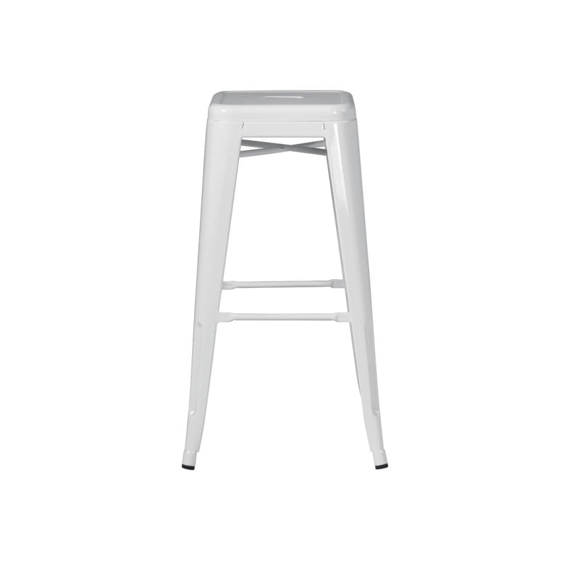 Set Di 4 Sgabelli Impilabile Lamiera Avorio Moia