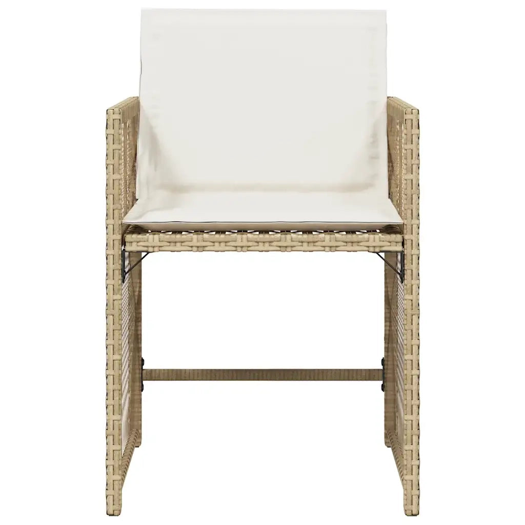 Sedie da Giardino con Cuscini 4 pz Beige in Polyrattan 365038