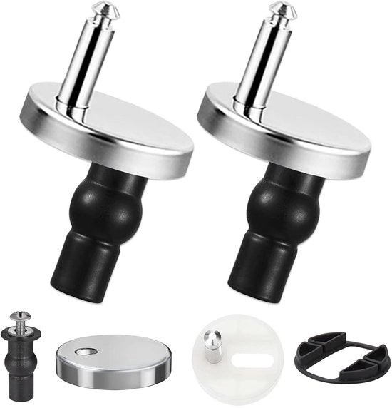 2 pezzi di fissaggi per sedile di toilette, fissaggi per sedile di toilette da sopra, fissaggi per sedile di toilette, grucce per toilette, abbassamento automatico, viti universali per fissaggi di sedile di toilette, supporto per coperchio di toilette