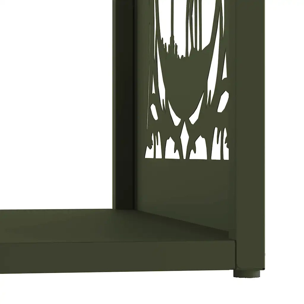 Rastrelliera per Legna da Ardere Verde Oliva 40x40x40 cm CFW2654438