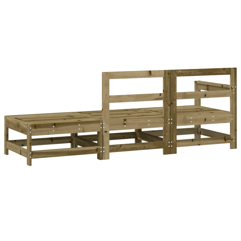 Set Salotto da Giardino 3 pz | Set di Mobili da Esterno in Legno Impregnato di Pino