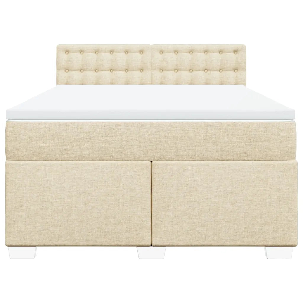 Giroletto a Molle con Materasso Crema 160x200 cm in Tessuto 3285958