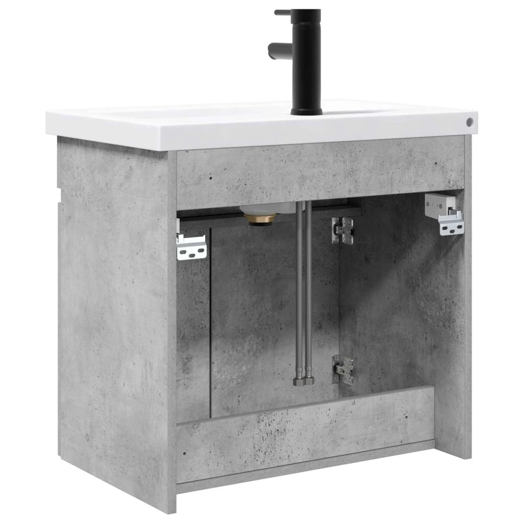 Mobile bagno con rubinetto Grigio Cemento 61 x 40 x 74,5 cm 889540
